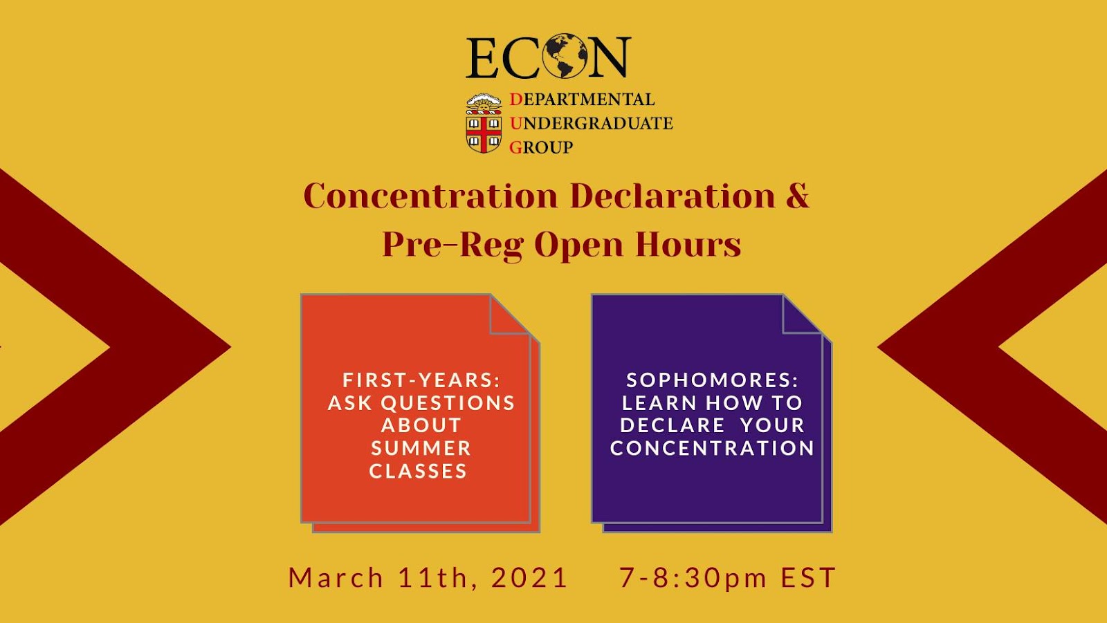 Concentration Declaration & Pre-Registration Open Hours